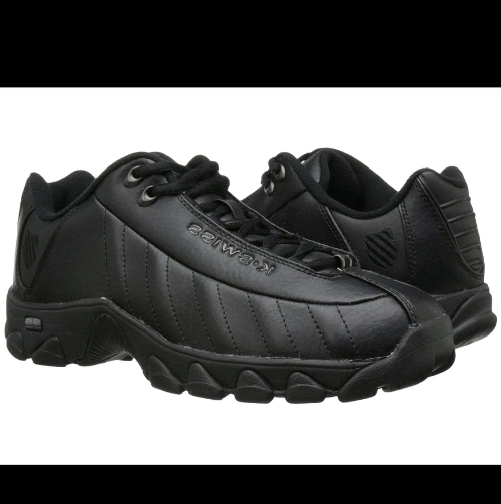 K-Swiss ST329 CMF Men's Leather Shoes Black - ( Medium Fit)